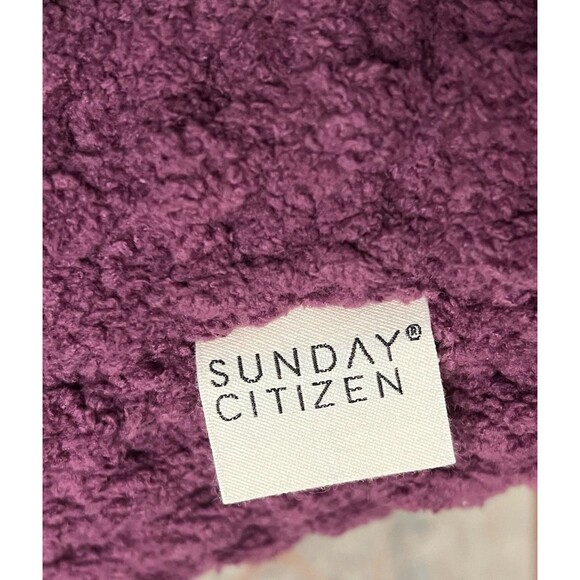 SUNDAY CITIZEN Snug Waffle Purple Memory Foam Square Throw Pillow 18 x 18 New - Picture 4 of 6